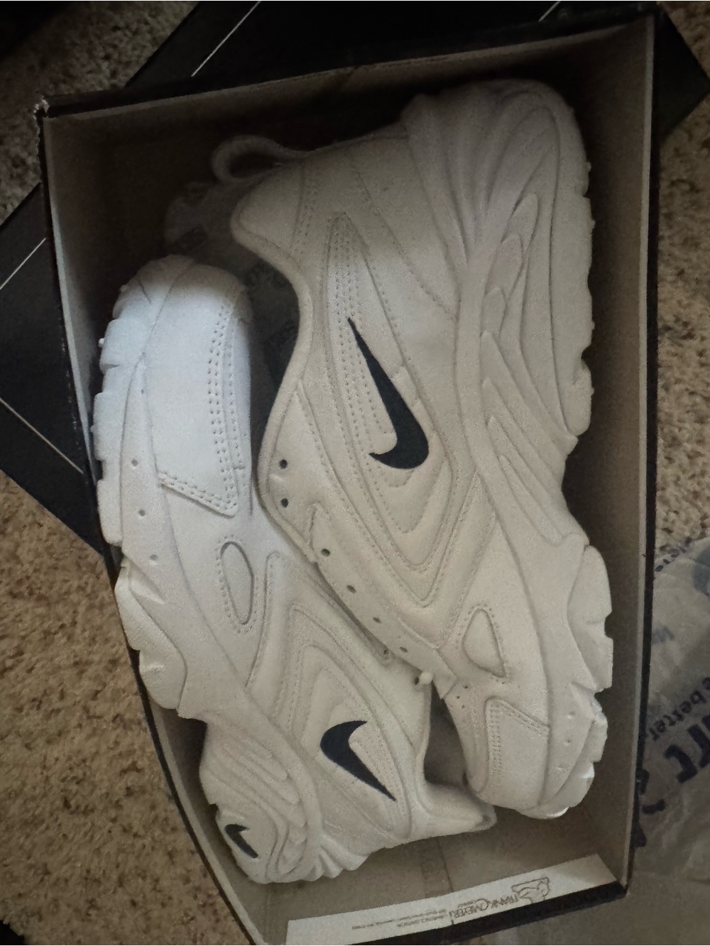 Nike Men’s White Sneakers with Black Swoosh Accents